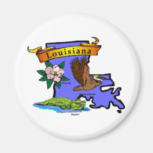 Louisiana-Karte Magnet