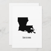 Louisiana Karte - Schwarz und Weiß Moderne Louisia (Vorne/Hinten)