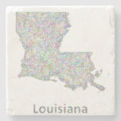 Louisiana-Karte Steinuntersetzer (Vorderseite)