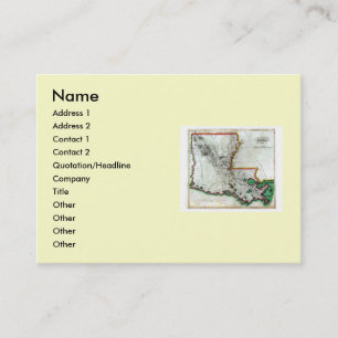 Louisiana-Karte und Staats-Flagge Visitenkarte