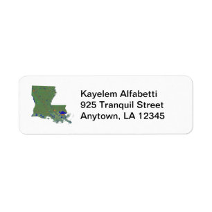 Louisiana-Karten-Rücksendeadresse-Aufkleber