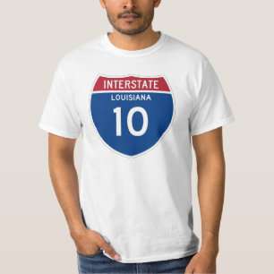 Louisiana-LA I-10 Autobahn-Schild - T-Shirt