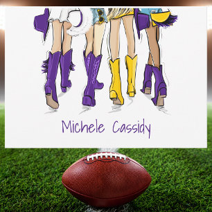 Louisiana Ladys Fashion Cowboy Boot Lila Gelb Dankeskarte