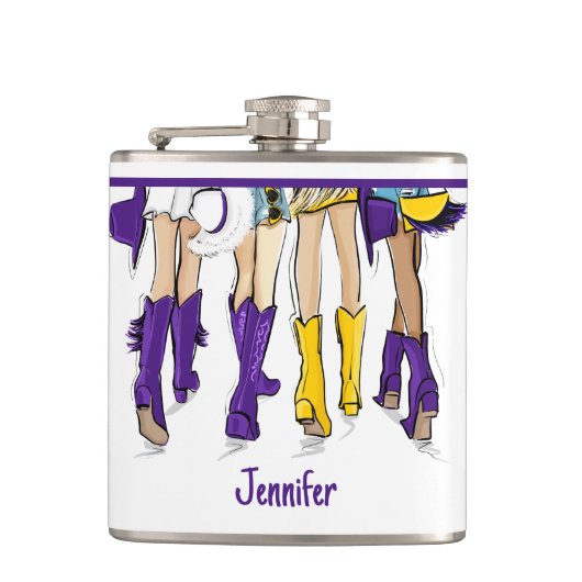 Louisiana Ladys Fashion Cowboy Boot Lila Gelb Flachmann (Vorderseite)