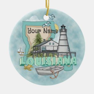 Louisiana Leuchtturm  Keramik Ornament