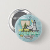 Louisiana Leuchtturm Pin-Button Button (Vorne & Hinten)