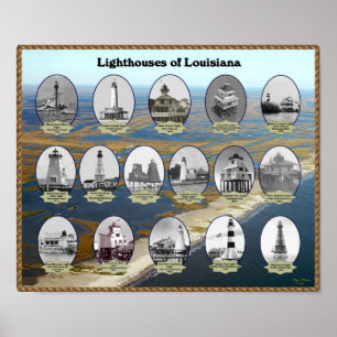 Louisiana-Leuchttürme Poster