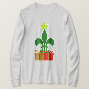 Louisiana-Lilie Cajun Weihnachtsbaum u. Geschenk T-Shirt