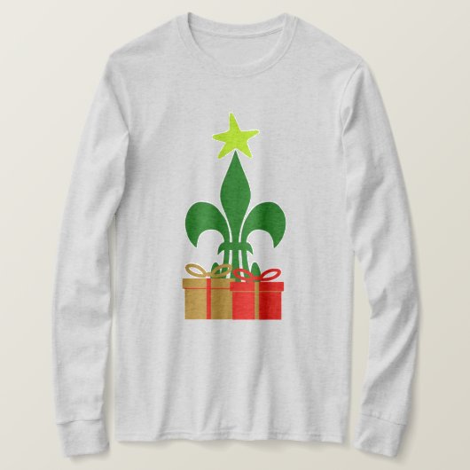 Louisiana-Lilie Cajun Weihnachtsbaum u. Geschenk T-Shirt (Design vorne)