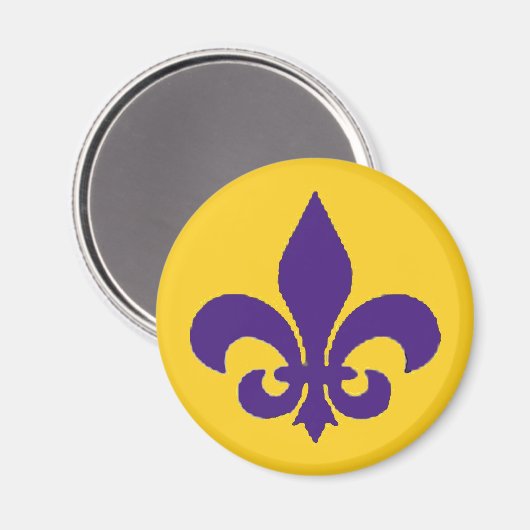Louisiana Lilie Lila Gold Magnet (Vorderseite/Rückseite)