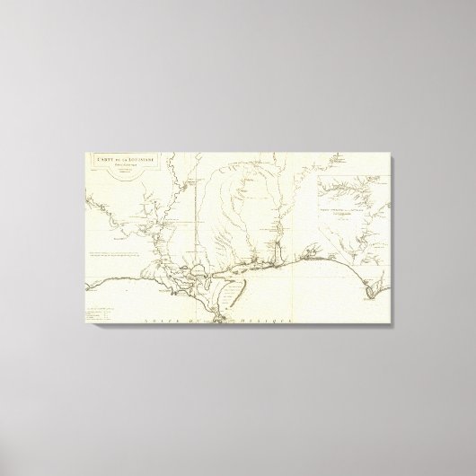 Louisiana Map Leinwanddruck (Vorderseite)
