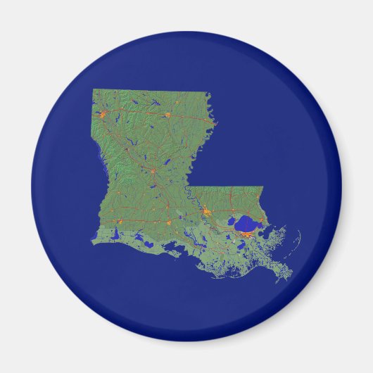 Louisiana Map Magnet (Vorne)