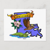 Louisiana Map Postkarte (Vorderseite)