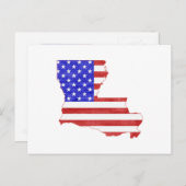 Louisiana Map Shaped Patriotic American Flag Postkarte (Vorne/Hinten)