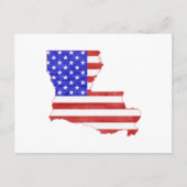 Louisiana Map Shaped Patriotic American Flag Postkarte (Vorderseite)