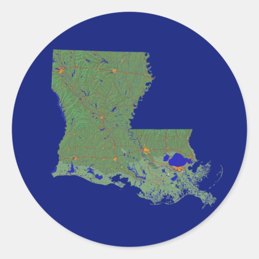Louisiana Map Sticker (Vorderseite)