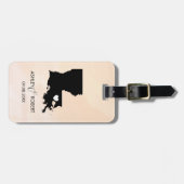 Louisiana Map Wedding Luggage Tag, Couple's Name Gepäckanhänger (Vorderseite horizontal)