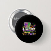 Louisiana Mardi Gras Alligator Karneval Design _2 Button (Vorne & Hinten)