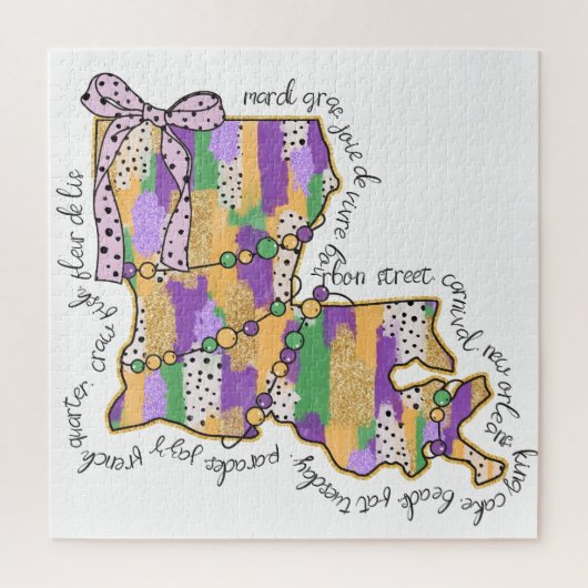 Louisiana Mardi Gras Bourbon Street Carnival Puzzle (Vertikal)