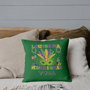 Louisiana Mardi Gras, Fat Tuesday lustig Kissen