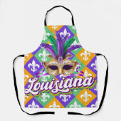 Louisiana Mardi Gras Mask Lilie Schürze (Vorderseite)