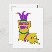 Louisiana Mardi Gras Postkarte (Vorne/Hinten)