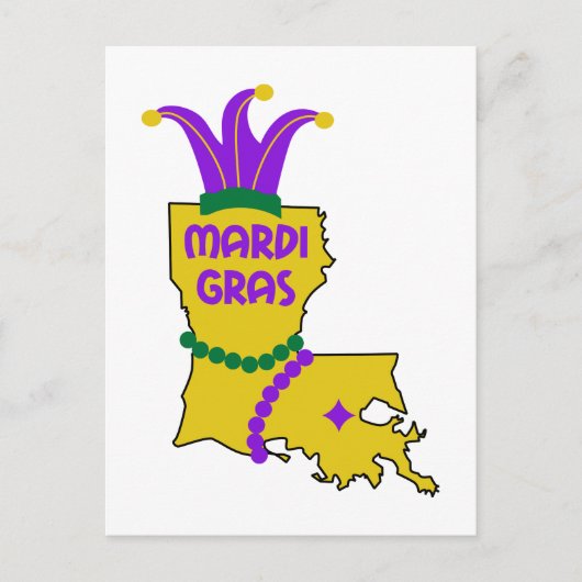 Louisiana Mardi Gras Postkarte (Vorderseite)