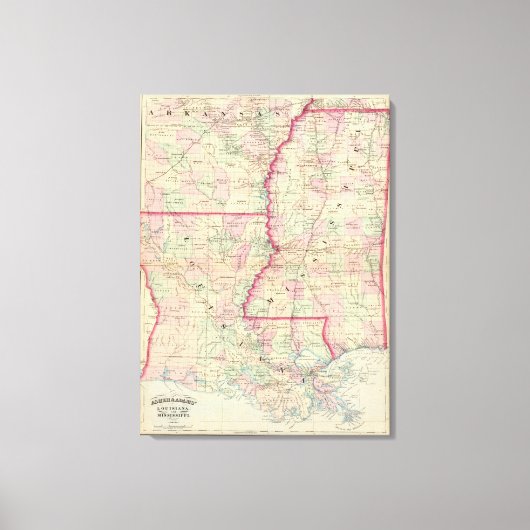 Louisiana, Mississippi Leinwanddruck (Vorderseite)