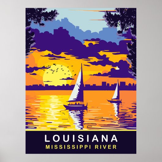Louisiana, Mississippi River, Reisen Poster (Vorne)