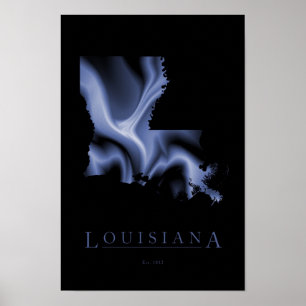 Louisiana Modern Map Poster
