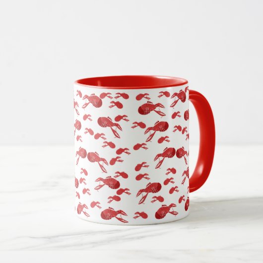 Louisiana Multi-Crawfish Pattered-Tasse Tasse (VorderseiteRechts)