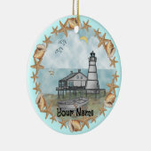 Louisiana Muscheln Leuchtturm Keramik Ornament (Rechts)