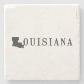 Louisiana Name mit Staat Shaped Letter Word Art Steinuntersetzer (Vorderseite)