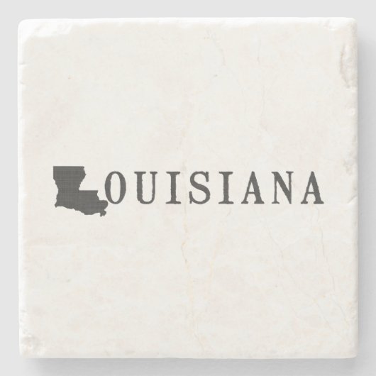 Louisiana Name mit Staat Shaped Letter Word Art Steinuntersetzer (Vorderseite)
