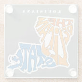 Louisiana Nickname Word Art Art Glasuntersetzer (Rückseite)
