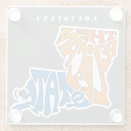 Louisiana Nickname Word Art Art Glasuntersetzer (Rückseite)