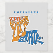 Louisiana Nickname Word Art Art Weinetikett (Einzelnes Label)