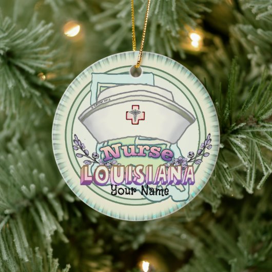 Louisiana Nurse Keramik Ornament (Baum)