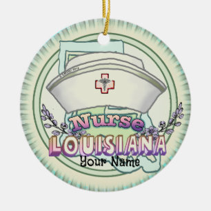 Louisiana Nurse Keramik Ornament