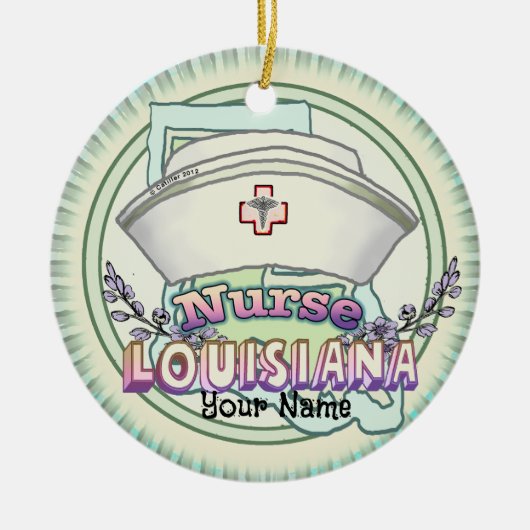 Louisiana Nurse Keramik Ornament (Vorne)