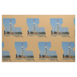 Louisiana-Öl-Gas-Anlage-Druck-Gewebe 9" Quadrat Stoff