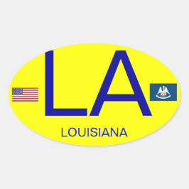 Louisiana* Oval Autoaufkleber im europäischen Stil Ovaler Aufkleber
