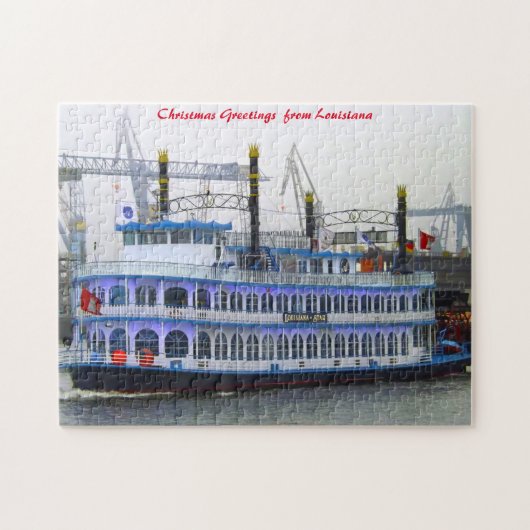 Louisiana Paddle Boat.Christmas Grüße Puzzle (Horizontal)