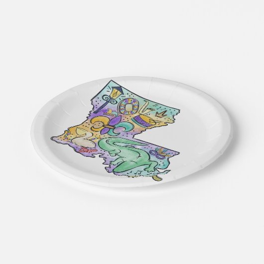 Louisiana Papierplatte Pappteller (Schrägansicht)