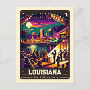 Louisiana Patriotischer Geist Vintage Postkarte