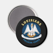 LOUISIANA PELICAN STAAT FLAG MAGNET (Vorderseite/Rückseite)