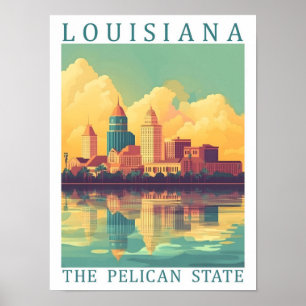 Louisiana, Pelican Staat USA Travel Place Poster