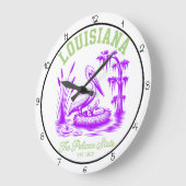Louisiana Pelican State Swamp Große Wanduhr (Winkel)