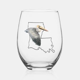 Louisiana Pelican Stemless Weinglas Ohne Stiel