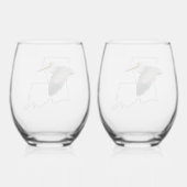 Louisiana Pelican Stemless Wine Glass - 2 Set Weinglas Ohne Stiel (Rückseite)